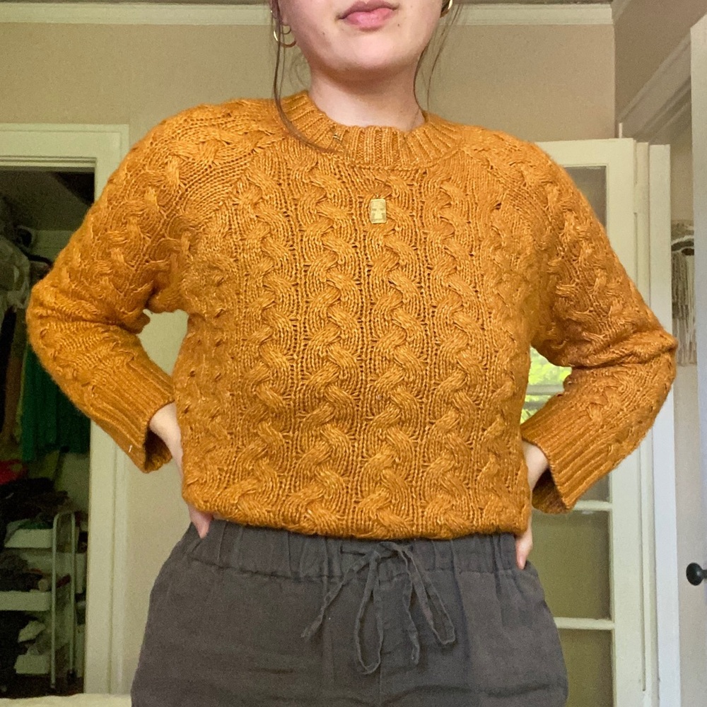 Ochre mustard yellow sweater